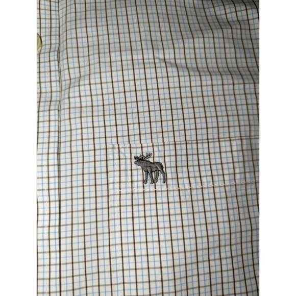 Abercrombie Fitch Shirt Mens XXL White Plaid Muscle Fit Button Up Casual - Picture 4 of 7